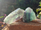 Polished On One Side Watermelon Fluorite Slices x 10 From Uis, Namibia - Toprock Gemstones and Minerals 