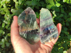 Polished On One Side Watermelon Fluorite Slices x 10 From Uis, Namibia - Toprock Gemstones and Minerals 