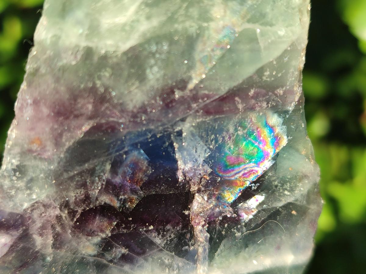 Polished On One Side Watermelon Fluorite Slices x 10 From Uis, Namibia - Toprock Gemstones and Minerals 