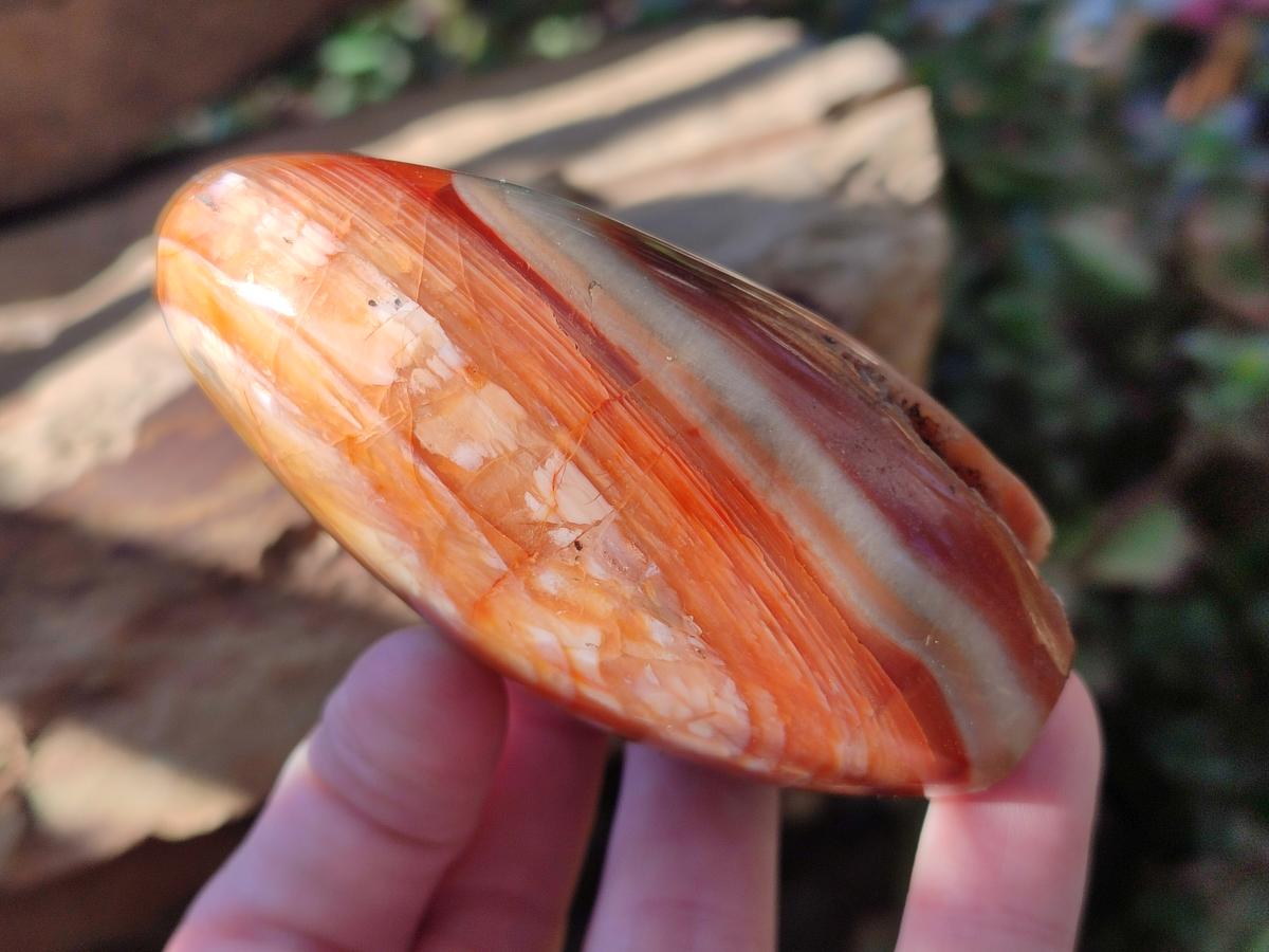Polished Carnelian Agate Gemstone Standing Free Forms x 4 From Madagascar - Toprock Gemstones and Minerals 