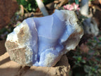 Natural Blue Lace Agate Geode Specimens x 6 From Nsanje, Malawi - Toprock Gemstones and Minerals 