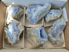 Natural Blue Lace Agate Geode Specimens x 6 From Nsanje, Malawi - Toprock Gemstones and Minerals 