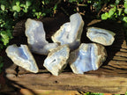 Natural Blue Lace Agate Geode Specimens x 6 From Nsanje, Malawi - Toprock Gemstones and Minerals 