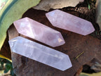 Polished Double Terminated Gemmy Rose Quartz Crystals x 12 From Madagascar - Toprock Gemstones and Minerals 