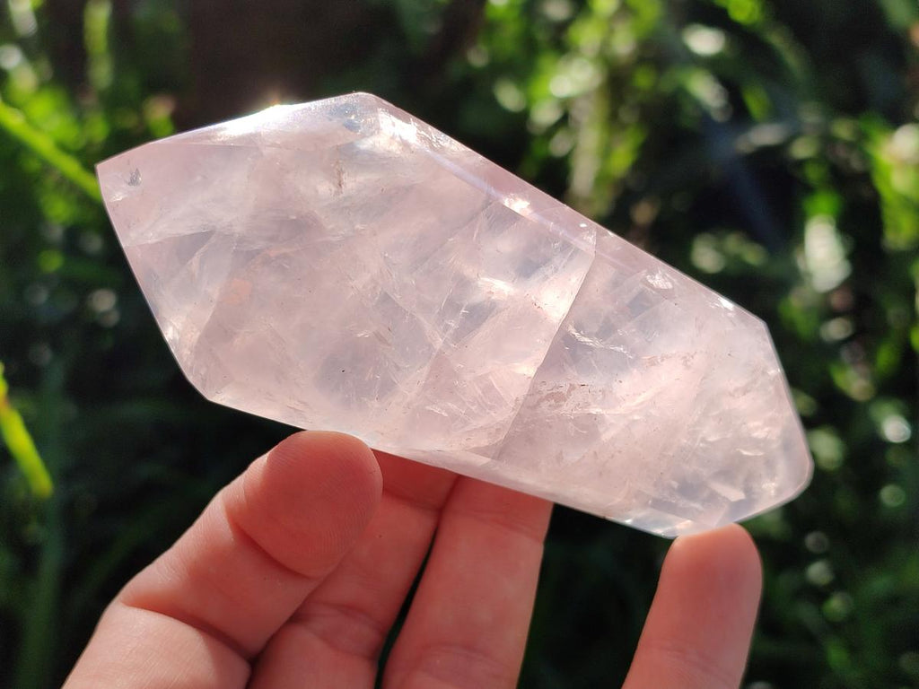 Polished Double Terminated Gemmy Rose Quartz Crystals x 12 From Madagascar - Toprock Gemstones and Minerals 