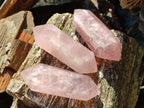 Polished Double Terminated Gemmy Rose Quartz Crystals x 12 From Madagascar - Toprock Gemstones and Minerals 
