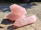 Polished Double Terminated Gemmy Rose Quartz Crystals x 12 From Madagascar - Toprock Gemstones and Minerals 