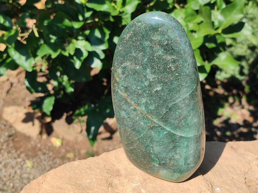 Polished Fuchsite Quartz with Pyrite Standing Free Forms x 2 From Andakatany, Madagascar - Toprock Gemstones and Minerals 