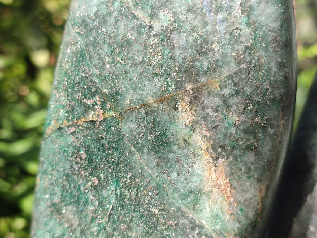 Polished Fuchsite Quartz with Pyrite Standing Free Forms x 2 From Andakatany, Madagascar - Toprock Gemstones and Minerals 