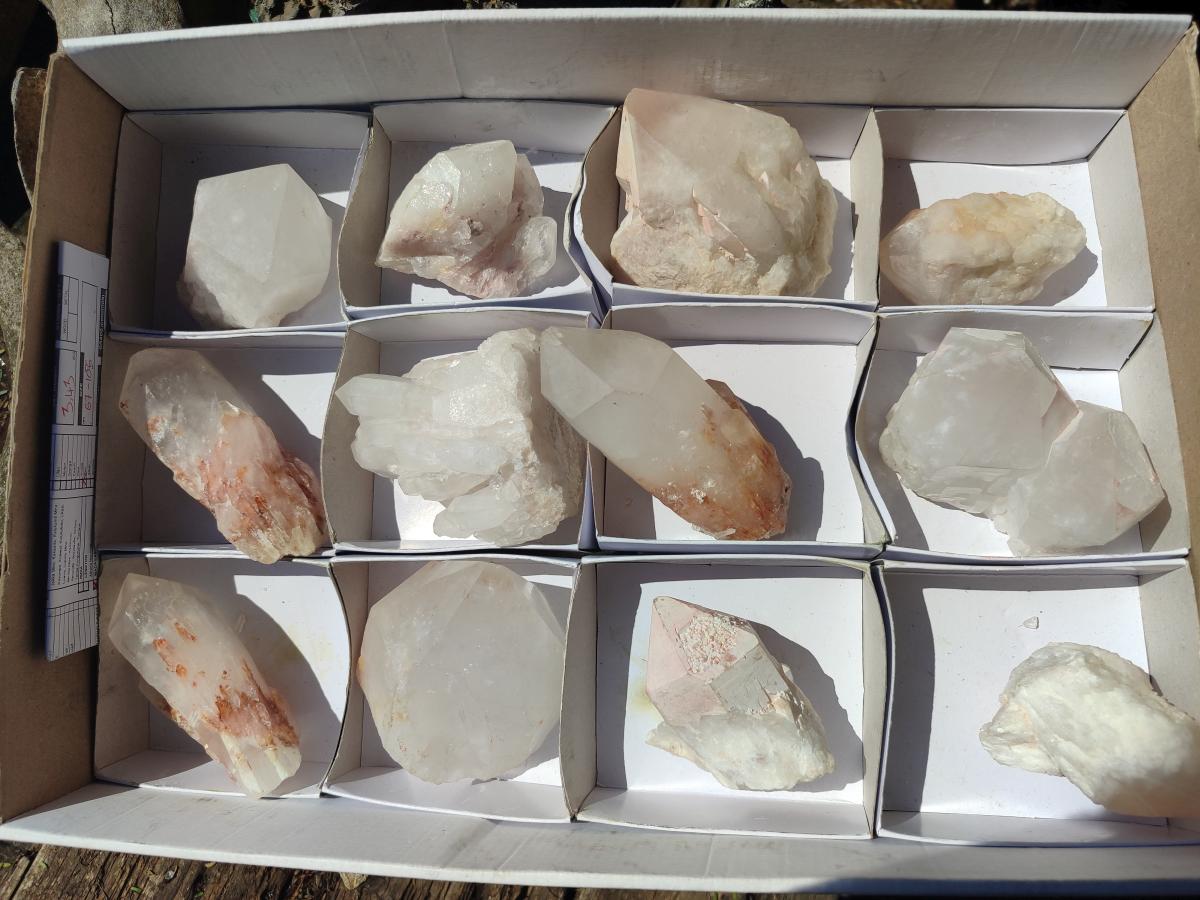 Natural Cascading Candle Quartz Crystals x 12 From Antsirabe, Madagascar - Toprock Gemstones and Minerals 