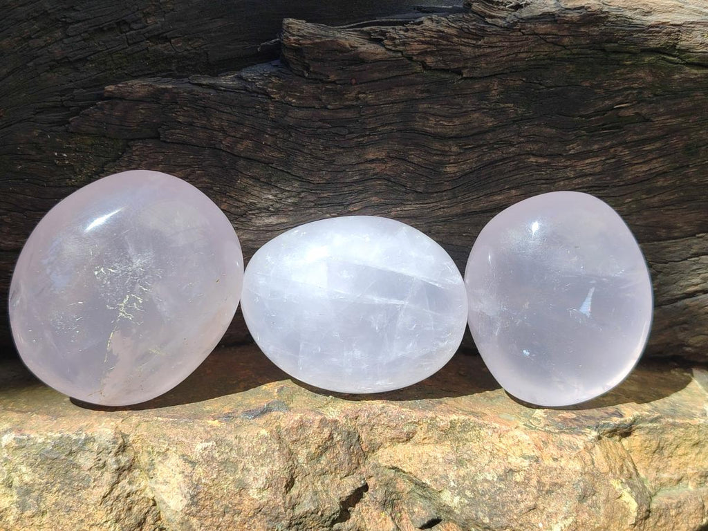 Polished Gemmy Lavender Rose Quartz Palm Stones x 24 From Madagascar - Toprock Gemstones and Minerals 