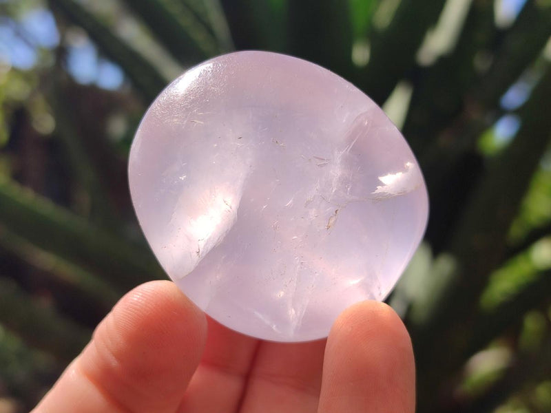 Polished Gemmy Lavender Rose Quartz Palm Stones x 24 From Madagascar - Toprock Gemstones and Minerals 