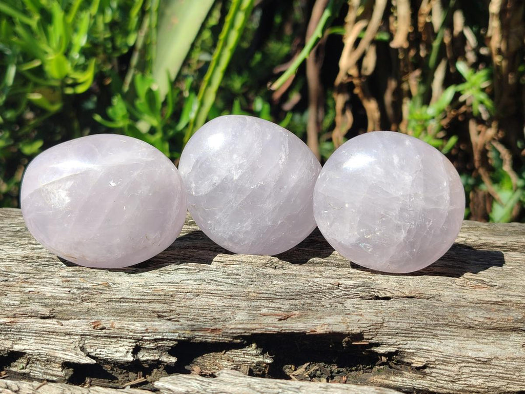 Polished Gemmy Lavender Rose Quartz Palm Stones x 24 From Madagascar - Toprock Gemstones and Minerals 
