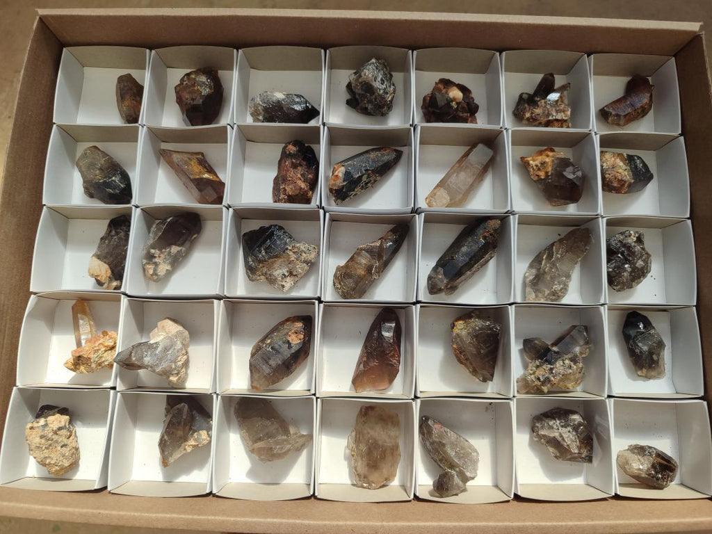 Natural Smokey Quartz Crystals x 35 From Zomba Plateau, Malawi - Toprock Gemstones and Minerals 