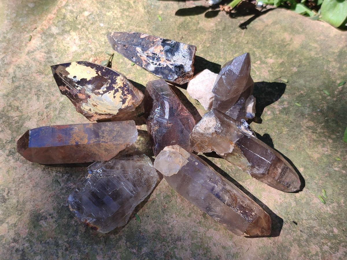 Natural Smokey Quartz Crystals x 35 From Zomba Plateau, Malawi - Toprock Gemstones and Minerals 