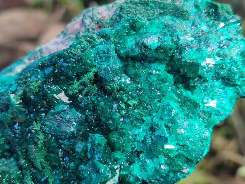 Natural Cabinet Dioptase on Dolomite Specimens with Malachite Pseudomorph x 2 From Likasi, Congo - Toprock Gemstones and Minerals 