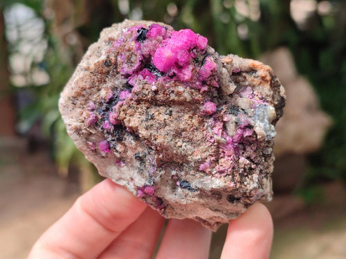 Natural Salrose Cobaltoan Dolomite with Malachite and Chrysocolla Specimens x 6 From Kakanda, Congo - Toprock Gemstones and Minerals 