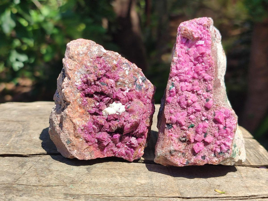 Natural Salrose Cobaltoan Dolomite with Malachite and Chrysocolla Specimens x 6 From Kakanda, Congo - Toprock Gemstones and Minerals 