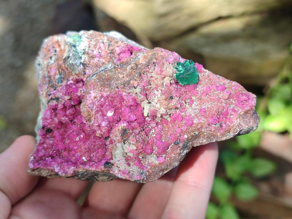 Natural Salrose Cobaltoan Dolomite with Malachite and Chrysocolla Specimens x 6 From Kakanda, Congo - Toprock Gemstones and Minerals 