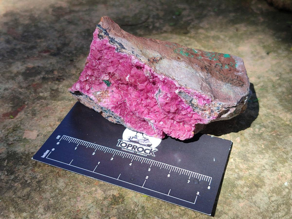 Natural Salrose Cobaltoan Dolomite with Malachite and Chrysocolla Specimens x 6 From Kakanda, Congo - Toprock Gemstones and Minerals 