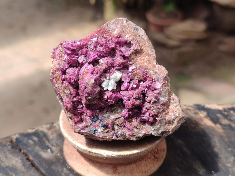 Natural Salrose Cobaltoan Dolomite with Malachite and Chrysocolla Specimens x 6 From Kakanda, Congo - Toprock Gemstones and Minerals 