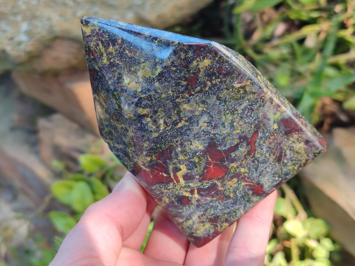 Polished Bastite Dragonsblood Stone Display Crystals x 3 From Tshipise, South Africa - Toprock Gemstones and Minerals 