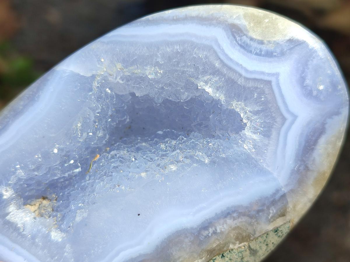 Polished Blue Lace Agate Standing Free Forms x 3 From Nsanje, Malawi - Toprock Gemstones and Minerals 