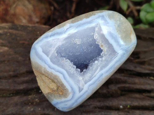 Polished Blue Lace Agate Standing Free Forms x 3 From Nsanje, Malawi - Toprock Gemstones and Minerals 