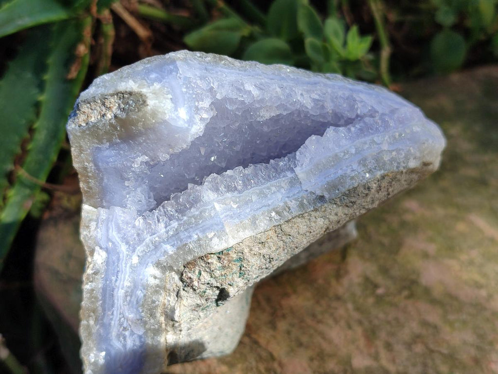 Natural Blue Lace Agate Geode Specimens x 6 From Nsanje, Malawi - Toprock Gemstones and Minerals 