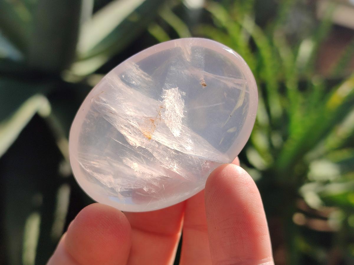 Polished Gemmy Rose Quartz Palm Stones x 24 From Madagascar - Toprock Gemstones and Minerals 