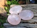 Polished Gemmy Rose Quartz Palm Stones x 24 From Madagascar - Toprock Gemstones and Minerals 