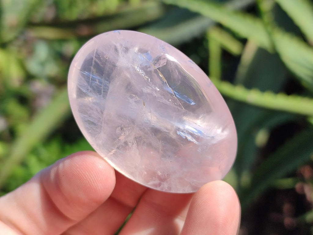 Polished Gemmy Rose Quartz Palm Stones x 24 From Madagascar - Toprock Gemstones and Minerals 