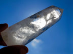 Polished Clear Quartz Crystals and Window Amethyst x 3 From Madagascar - Toprock Gemstones and Minerals 