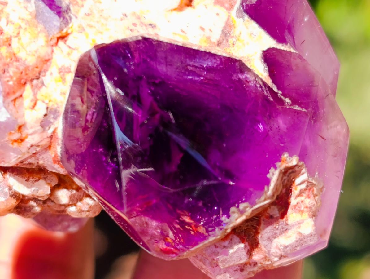 Polished Clear Quartz Crystals and Window Amethyst x 3 From Madagascar - Toprock Gemstones and Minerals 