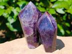 Polished Chevron Amethyst Crystals x 6 From Madagascar - Toprock Gemstones and Minerals 
