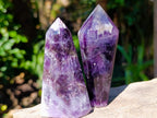 Polished Chevron Amethyst Crystals x 6 From Madagascar - Toprock Gemstones and Minerals 
