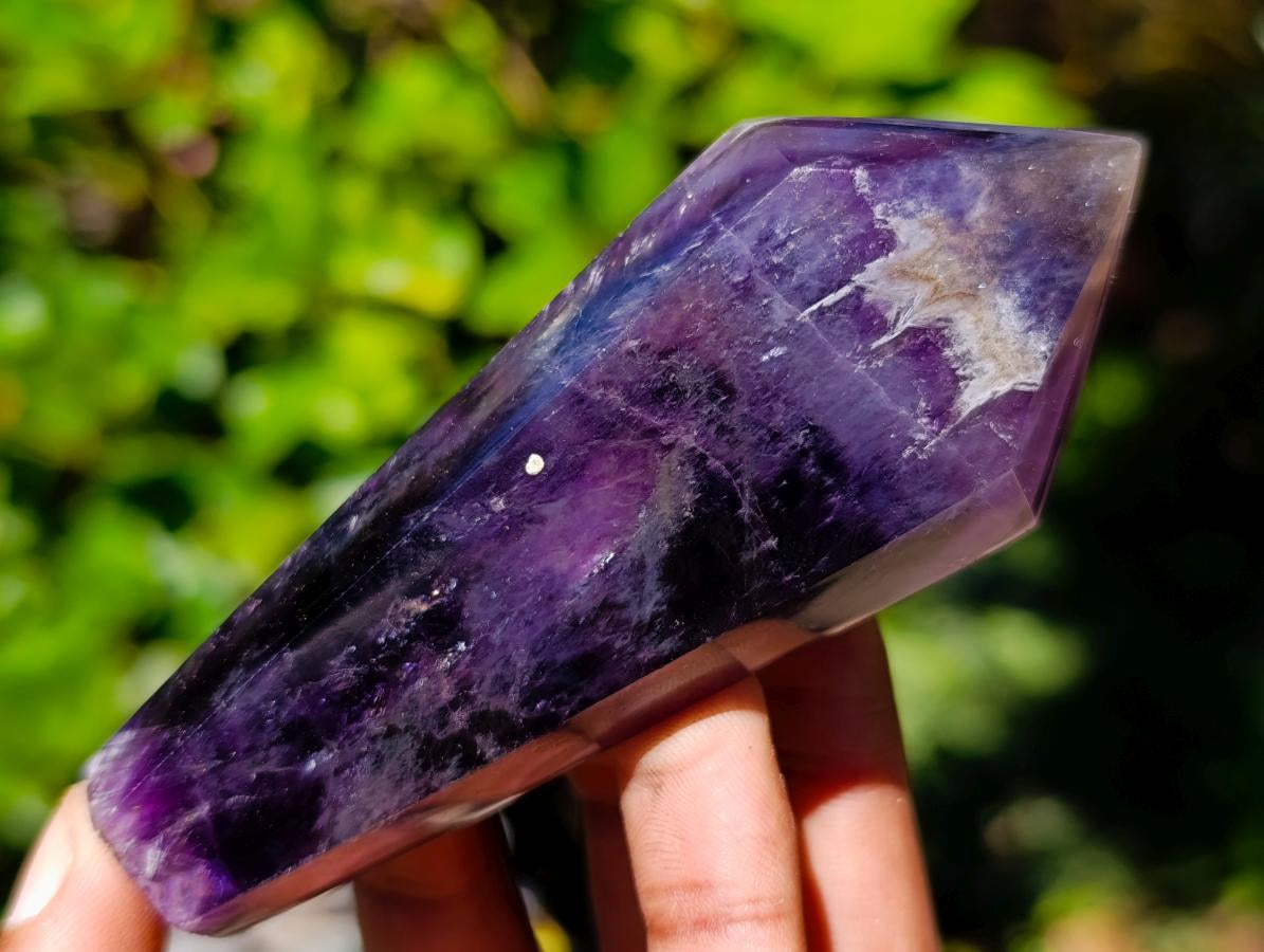 Polished Chevron Amethyst Crystals x 6 From Madagascar - Toprock Gemstones and Minerals 