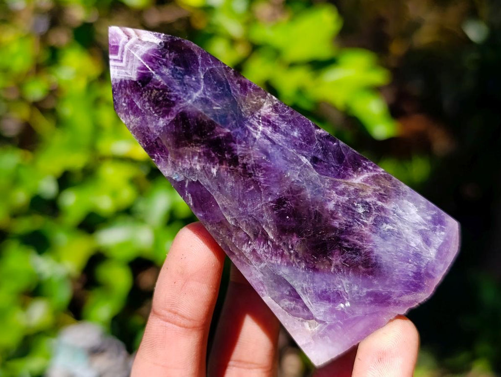 Polished Chevron Amethyst Crystals x 6 From Madagascar - Toprock Gemstones and Minerals 