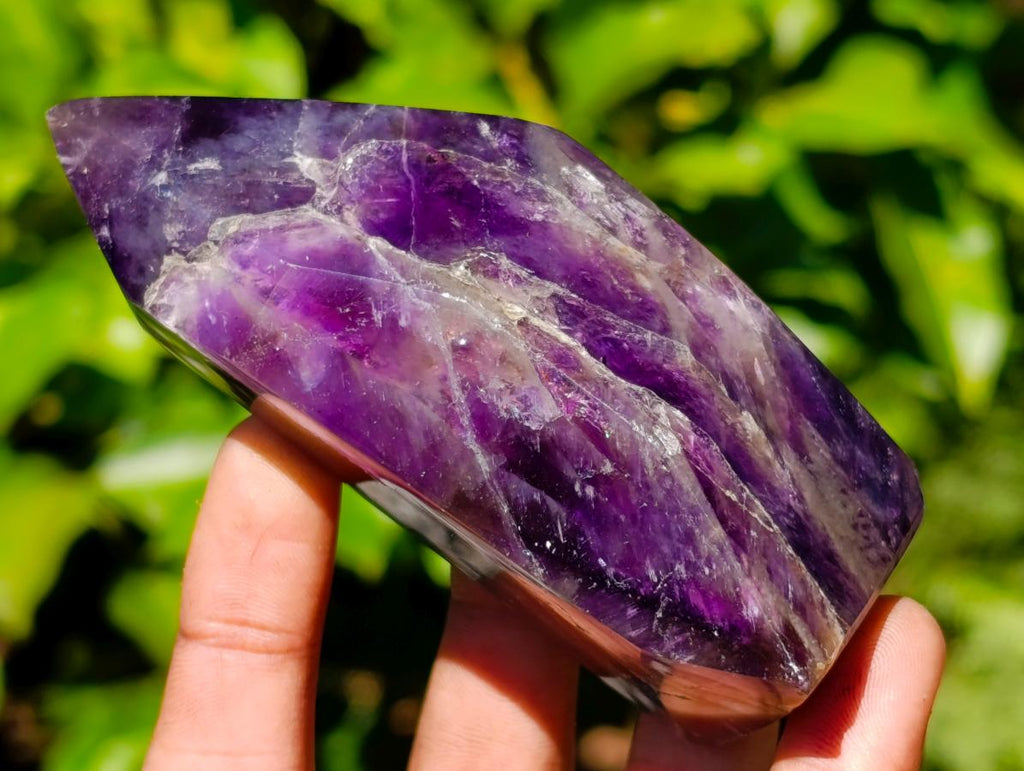 Polished Chevron Amethyst Crystals x 6 From Madagascar - Toprock Gemstones and Minerals 