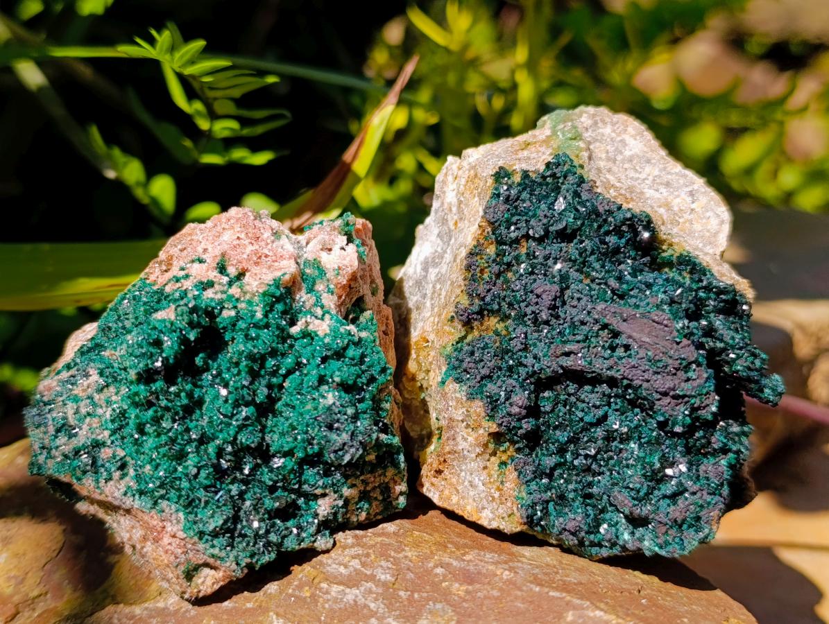 Natural Crystalline Malachite Specimens x 6 From Tenke Fungurume, Congo - Toprock Gemstones and Minerals 