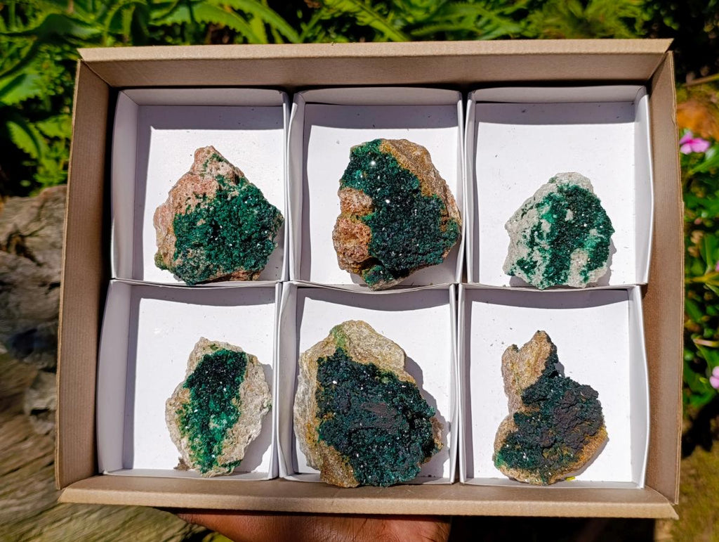 Natural Crystalline Malachite Specimens x 6 From Tenke Fungurume, Congo - Toprock Gemstones and Minerals 
