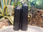 Polished Black Basalt Display Crystals x 5 From Madagascar - Toprock Gemstones and Minerals 