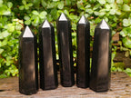 Polished Black Basalt Display Crystals x 5 From Madagascar - Toprock Gemstones and Minerals 