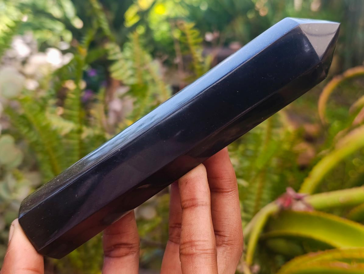 Polished Black Basalt Display Crystals x 5 From Madagascar - Toprock Gemstones and Minerals 