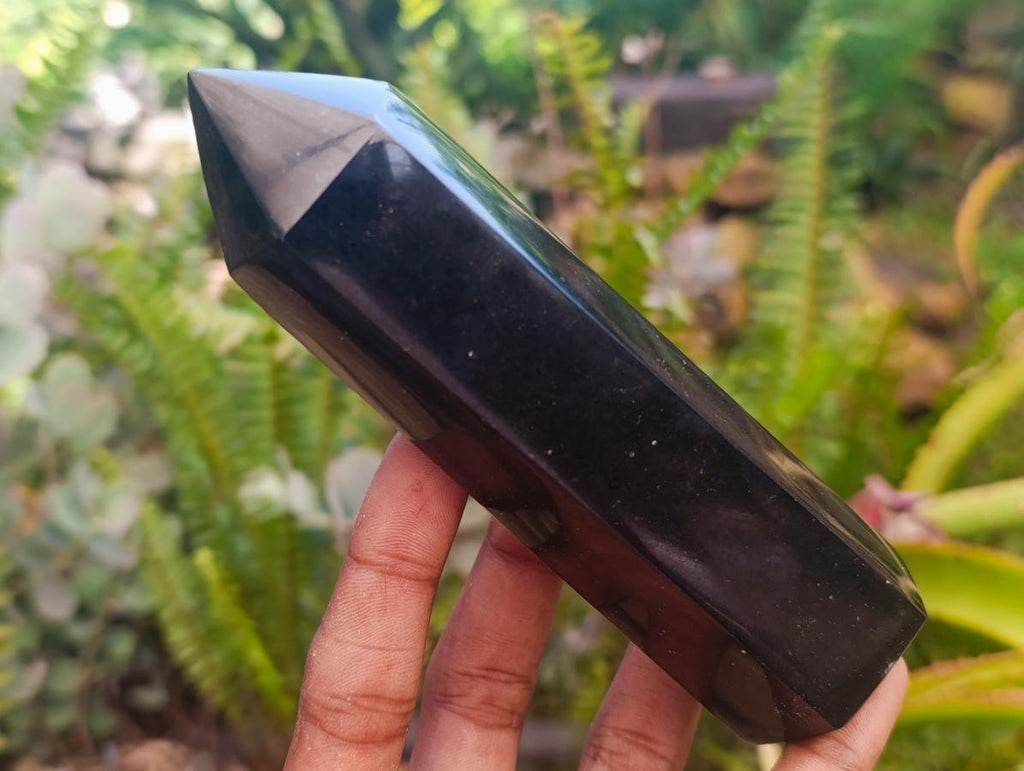 Polished Black Basalt Display Crystals x 5 From Madagascar - Toprock Gemstones and Minerals 