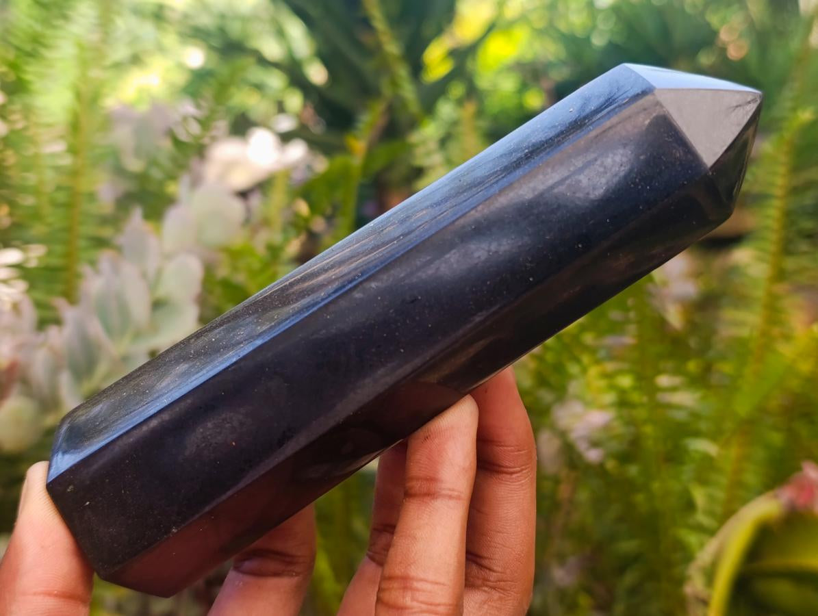 Polished Black Basalt Display Crystals x 5 From Madagascar - Toprock Gemstones and Minerals 