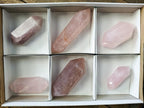 Polished Double Terminated Gemmy Rose Quartz Crystals x 6 From Madagascar - Toprock Gemstones and Minerals 