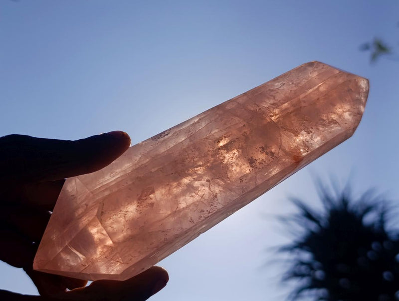 Polished Double Terminated Gemmy Rose Quartz Crystals x 6 From Madagascar - Toprock Gemstones and Minerals 