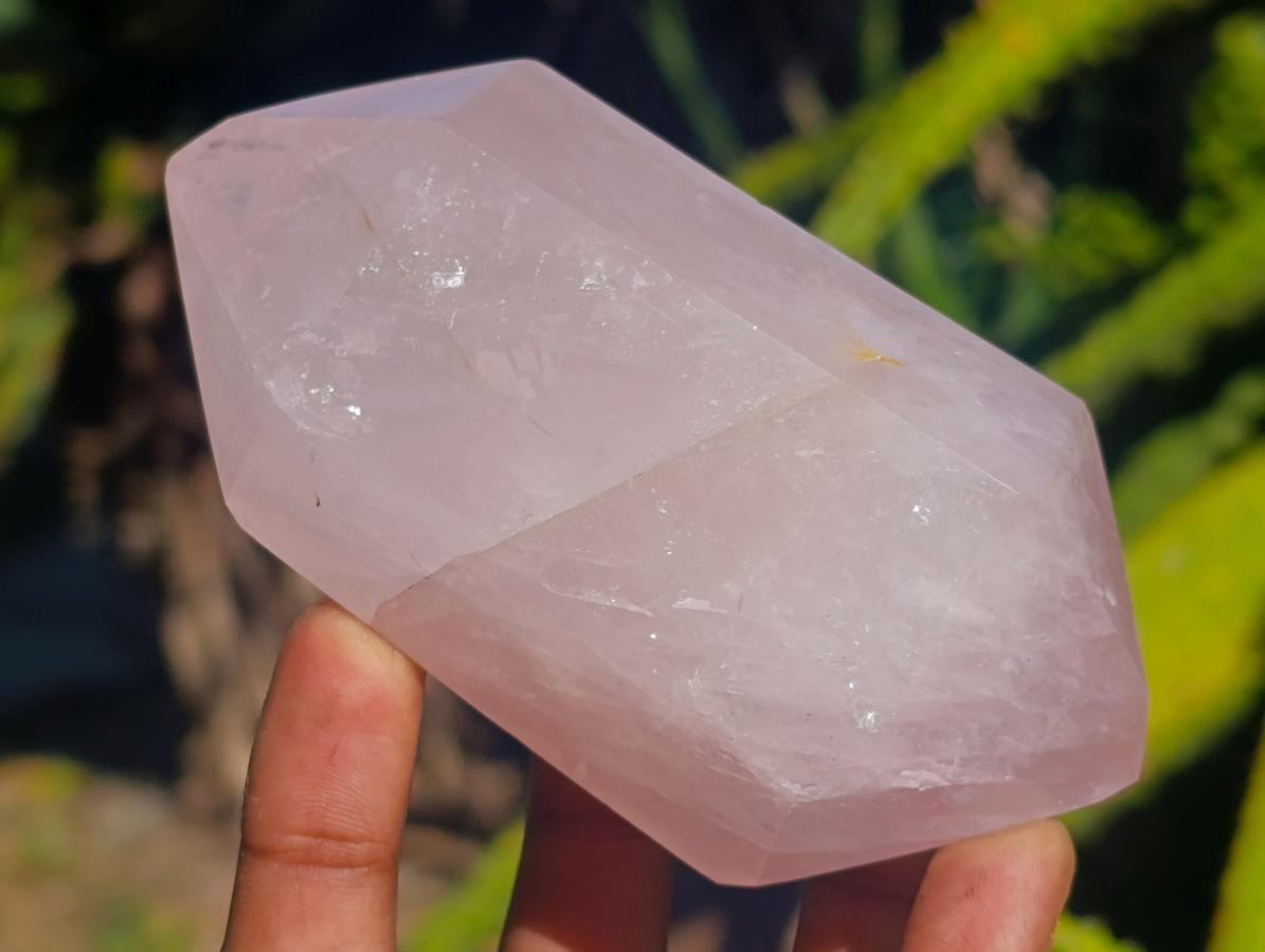 Polished Double Terminated Gemmy Rose Quartz Crystals x 6 From Madagascar - Toprock Gemstones and Minerals 