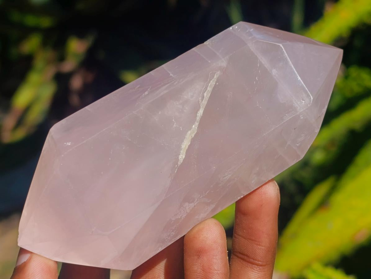 Polished Double Terminated Gemmy Rose Quartz Crystals x 6 From Madagascar - Toprock Gemstones and Minerals 